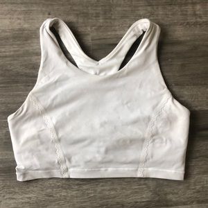 Lululemon long line white bonded seam sports bra